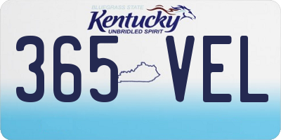 KY license plate 365VEL