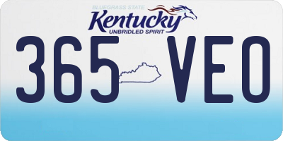 KY license plate 365VEO