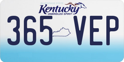 KY license plate 365VEP