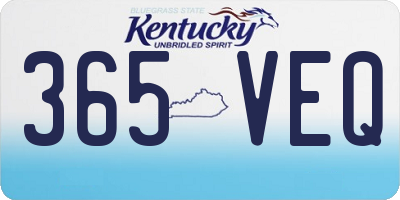 KY license plate 365VEQ