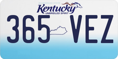 KY license plate 365VEZ