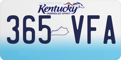 KY license plate 365VFA