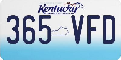 KY license plate 365VFD