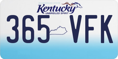 KY license plate 365VFK