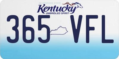 KY license plate 365VFL