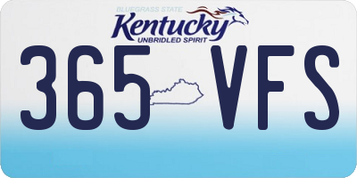 KY license plate 365VFS
