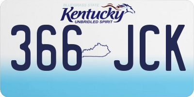 KY license plate 366JCK