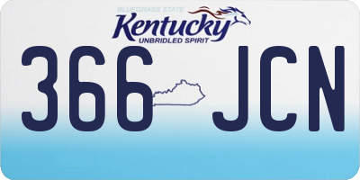 KY license plate 366JCN