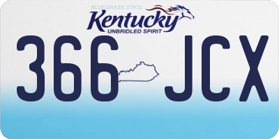 KY license plate 366JCX