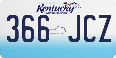 KY license plate 366JCZ