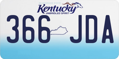 KY license plate 366JDA