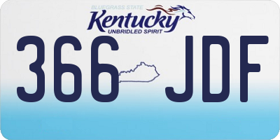 KY license plate 366JDF