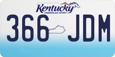 KY license plate 366JDM