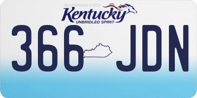 KY license plate 366JDN