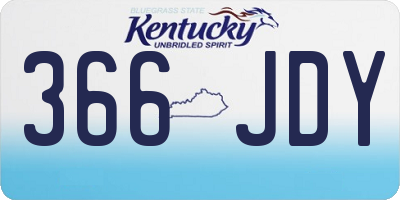 KY license plate 366JDY
