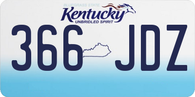 KY license plate 366JDZ