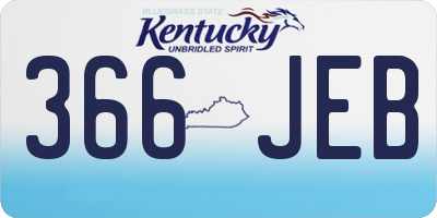 KY license plate 366JEB