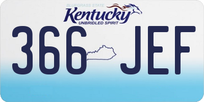 KY license plate 366JEF