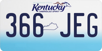 KY license plate 366JEG