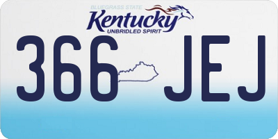 KY license plate 366JEJ