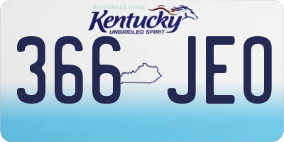 KY license plate 366JEO