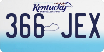 KY license plate 366JEX