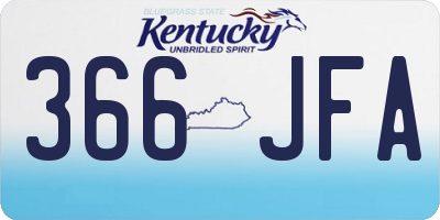 KY license plate 366JFA