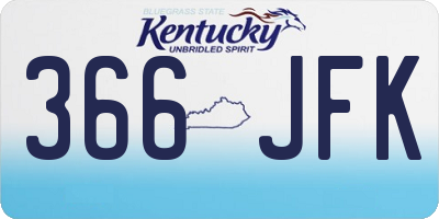 KY license plate 366JFK