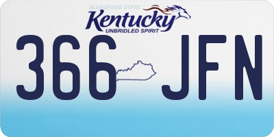 KY license plate 366JFN