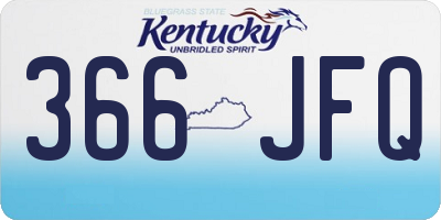 KY license plate 366JFQ