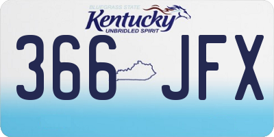 KY license plate 366JFX