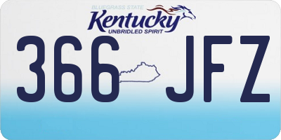 KY license plate 366JFZ