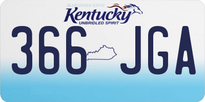 KY license plate 366JGA