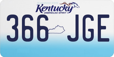 KY license plate 366JGE