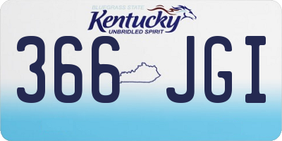 KY license plate 366JGI