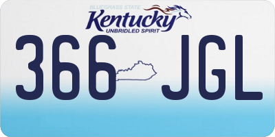 KY license plate 366JGL