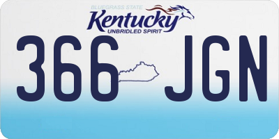 KY license plate 366JGN