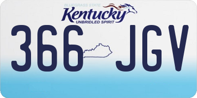 KY license plate 366JGV