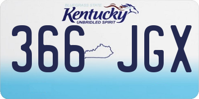KY license plate 366JGX