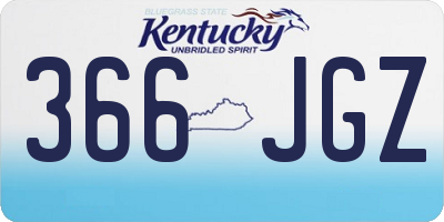 KY license plate 366JGZ
