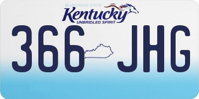 KY license plate 366JHG