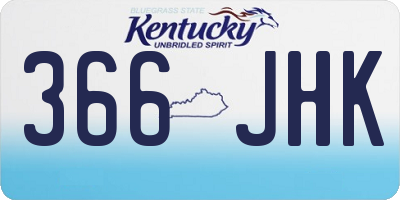 KY license plate 366JHK