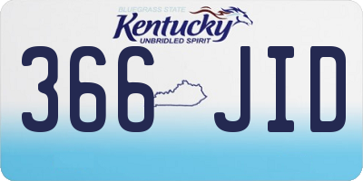 KY license plate 366JID