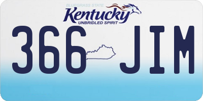 KY license plate 366JIM