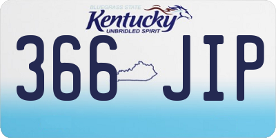 KY license plate 366JIP
