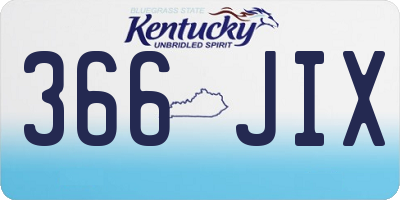 KY license plate 366JIX