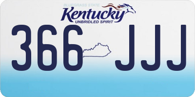 KY license plate 366JJJ