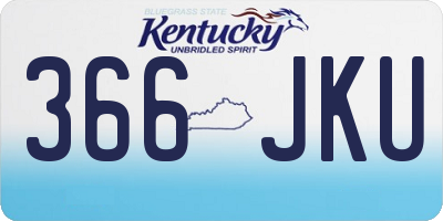 KY license plate 366JKU