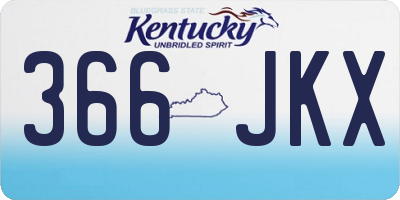 KY license plate 366JKX