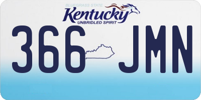 KY license plate 366JMN